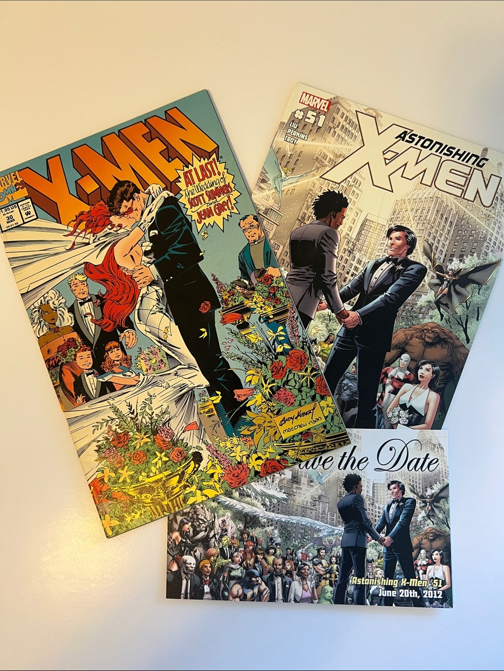Marvel X-Men Wedding Issues + Invitation Postcard